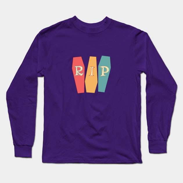 Retro Coffins Long Sleeve T-Shirt by Aunt Choppy